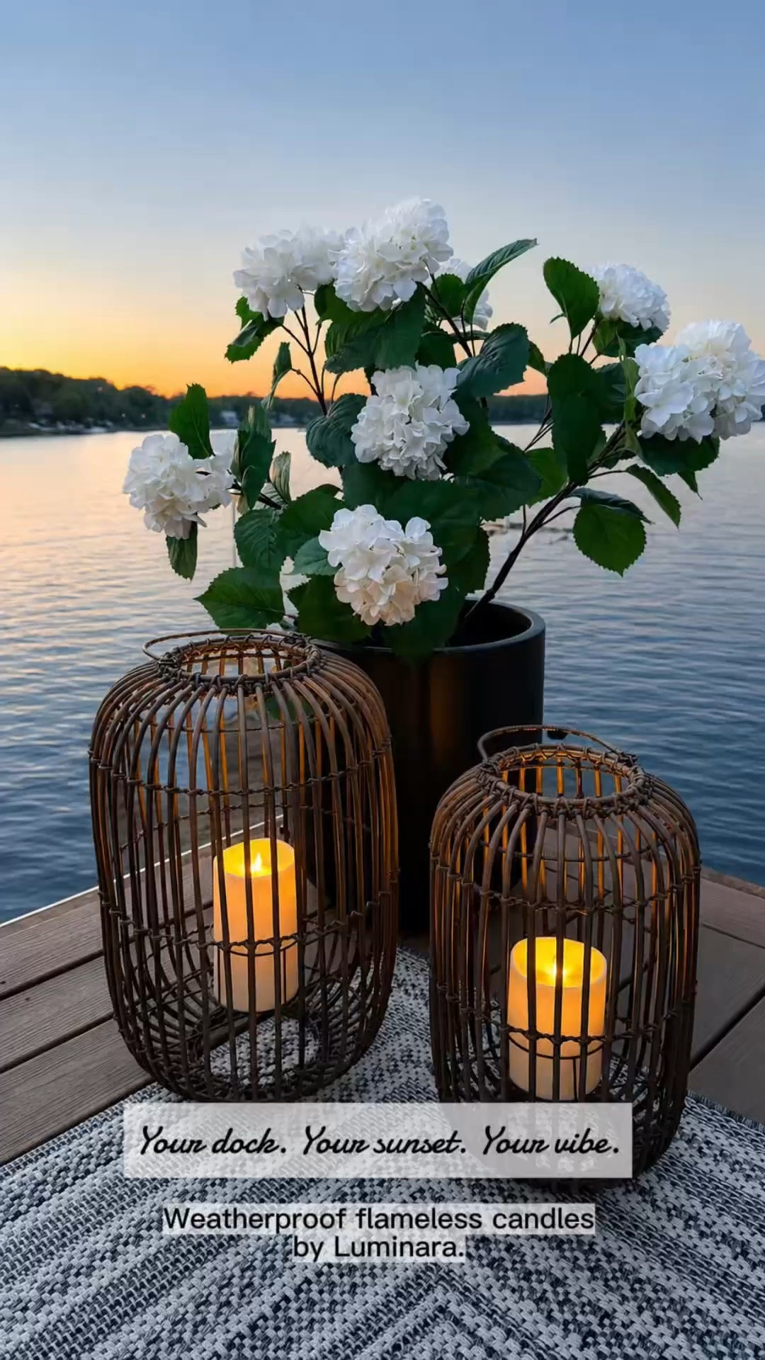 ✨Follow me + Type LANTERN and I’ll DM you the link 

Your dock. Your sunset. Your vibe. ✨

These outdoor Luminara candles and lanterns completely changed the feel of our evenings by the water. They give that soft flickering candlelight look without worrying about wind, weather, melted wax, or bringing everything inside every night.

The candles are weather resistant, timer controlled, and come with a remote so you can turn everything on without walking around lighting each one individually. Such a simple detail, but it makes outdoor evenings feel so effortless.

I love layering different lantern sizes on the dock, porch, patio, or around outdoor seating for that warm glow that instantly makes the whole space feel cozy and elevated. 🌊🕯️

If you like this video, feel free to follow me @theshannykate_style for more daily inspo. @luminaraworldwide # sponsored

#LTKHome #LTKSeasonal