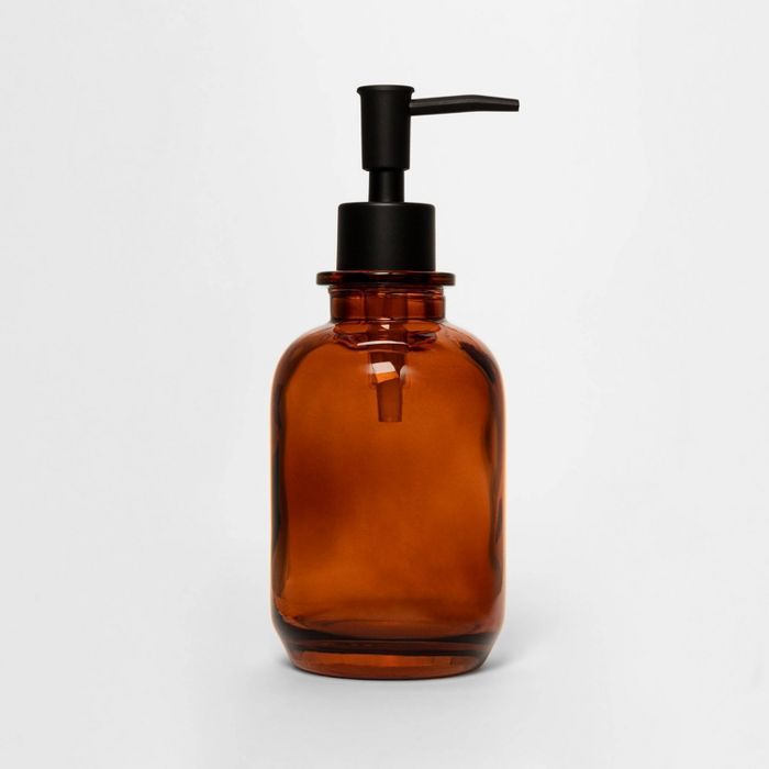Apothecary Glass Soap/Lotion Dispenser Amber - Threshold™ | Target