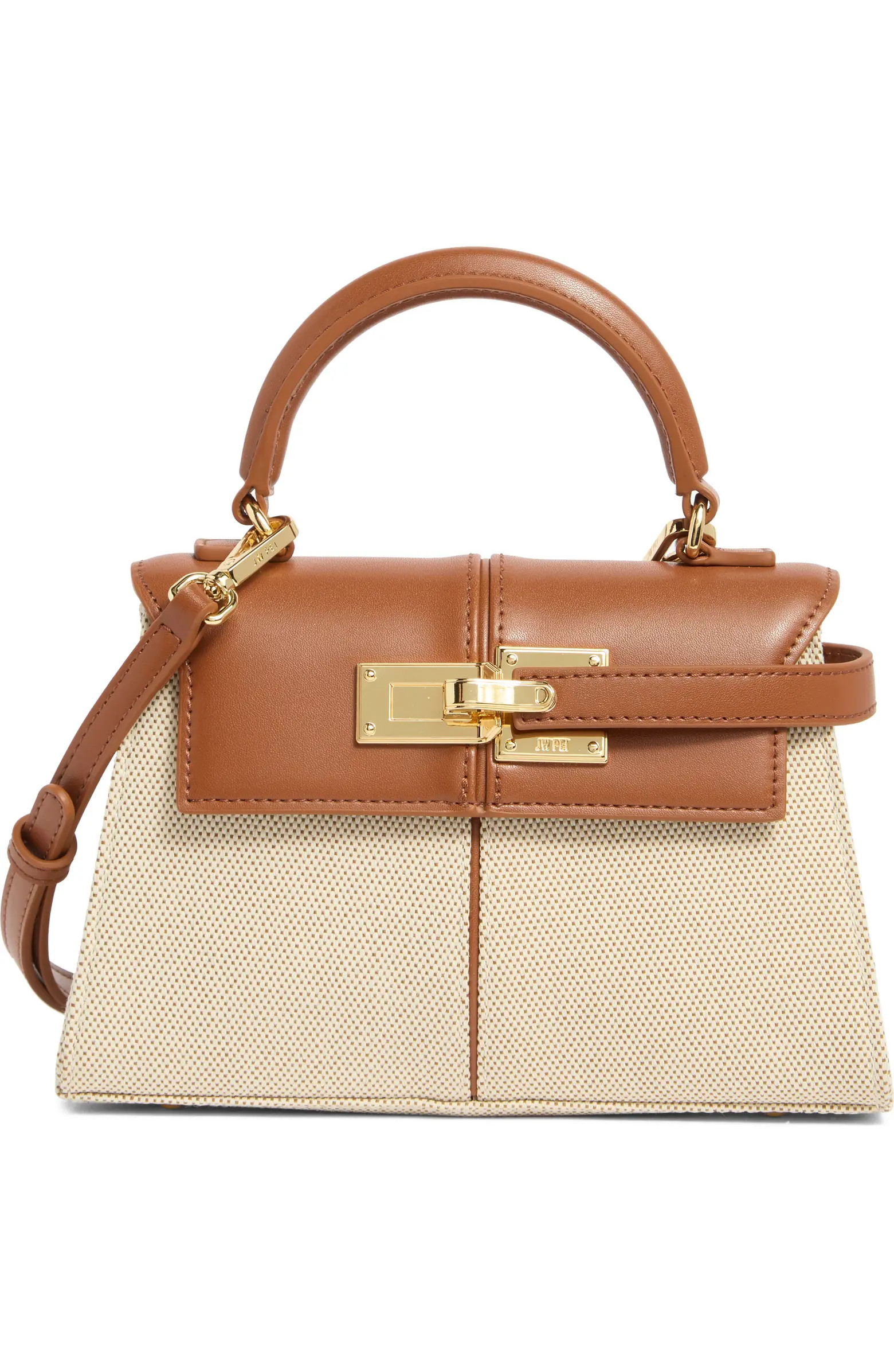 Elise Canvas & Faux Leather Top Handle Bag | Nordstrom