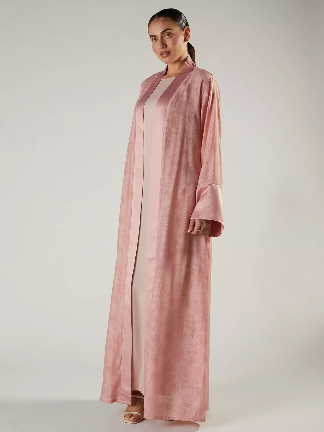Aab Peony Cotton Blend Floral A Line Maxi Dress, Light Pink | John Lewis (UK)