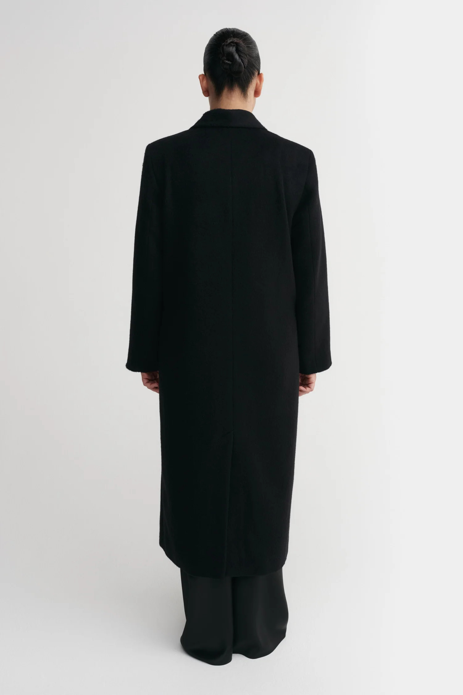 Drew Double-Breasted Coat, black | Almada Label