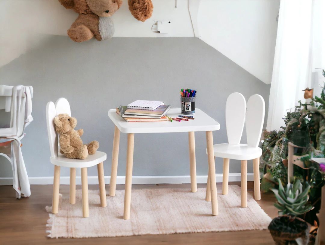 Montessori Table-montessori Chair-wooden Table and Chairs for Kids-wooden Kids Table and Chair Se... | Etsy (US)
