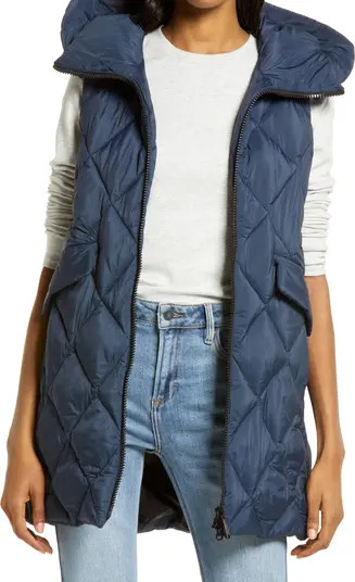 Quilted Water Repellent Hooded Vest | Nordstrom
