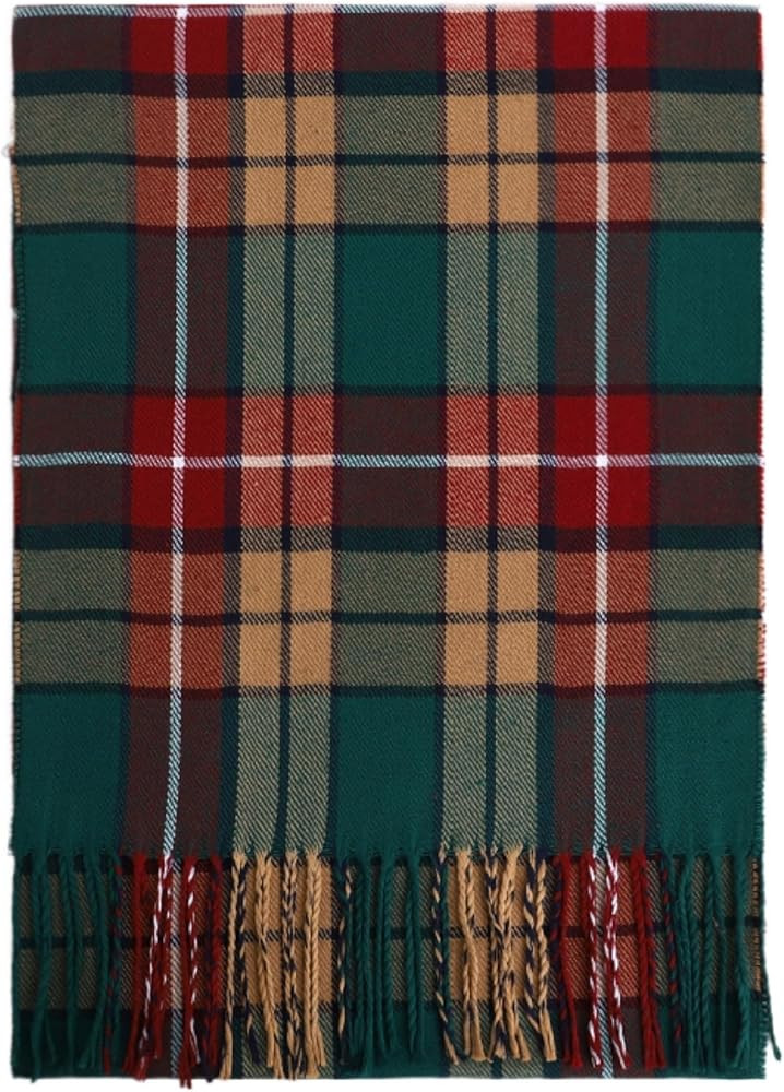 Roll Up Plaid Tartan Checks Cashmere Feel Winter Scarf for Men Women Soft Lightweight Unisex Warm... | Amazon (US)