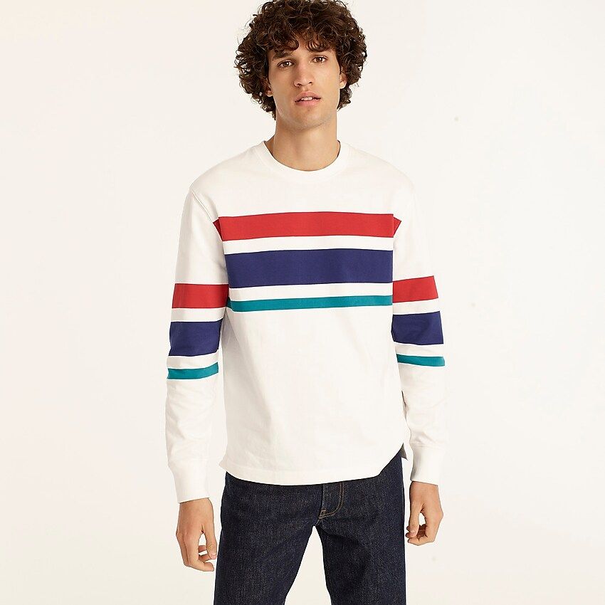 Rugby crewneck shirt in chest stripe | J.Crew US