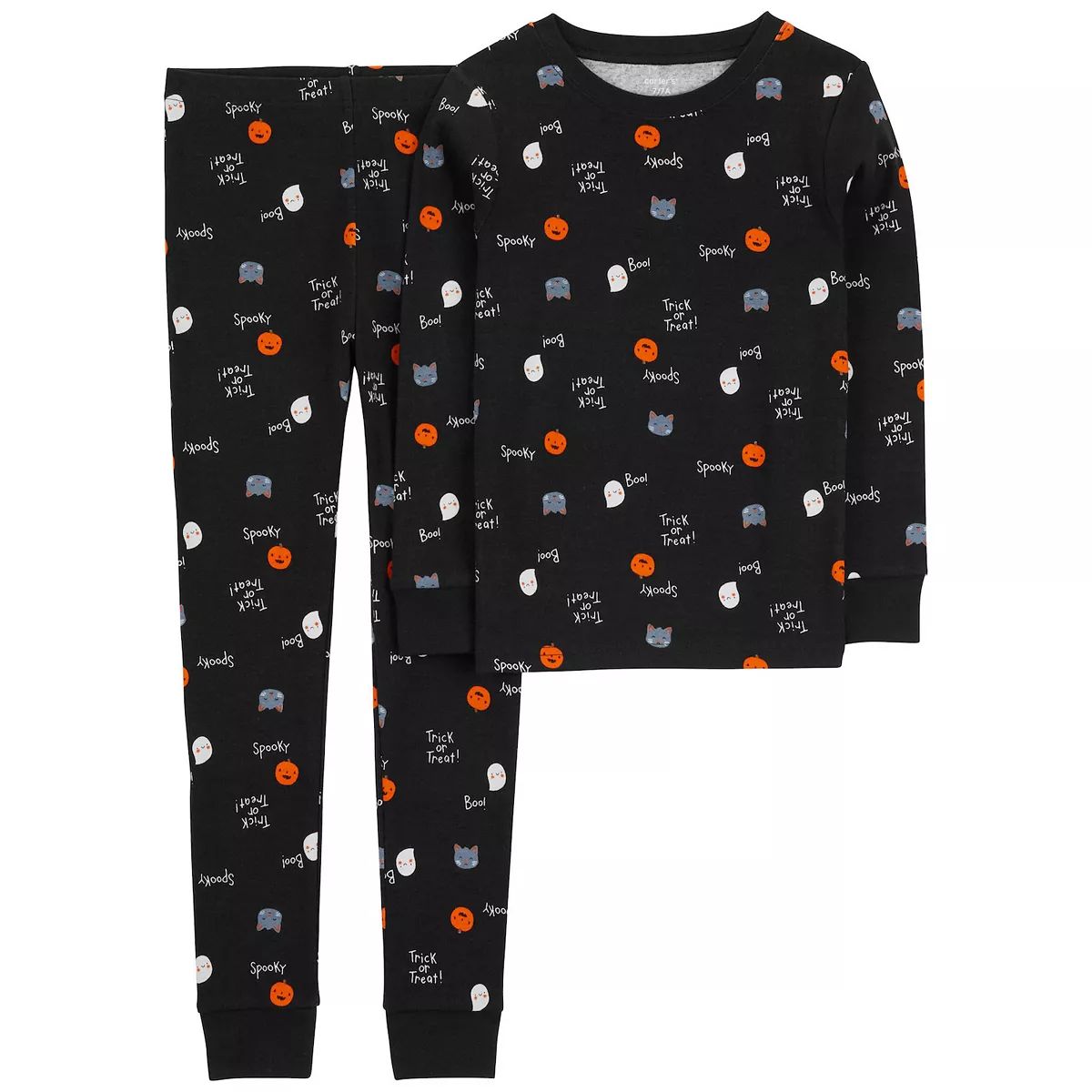 Kids 4-14 Carter's Black Halloween Cotton Pajama Top & Bottom Set | Kohl's