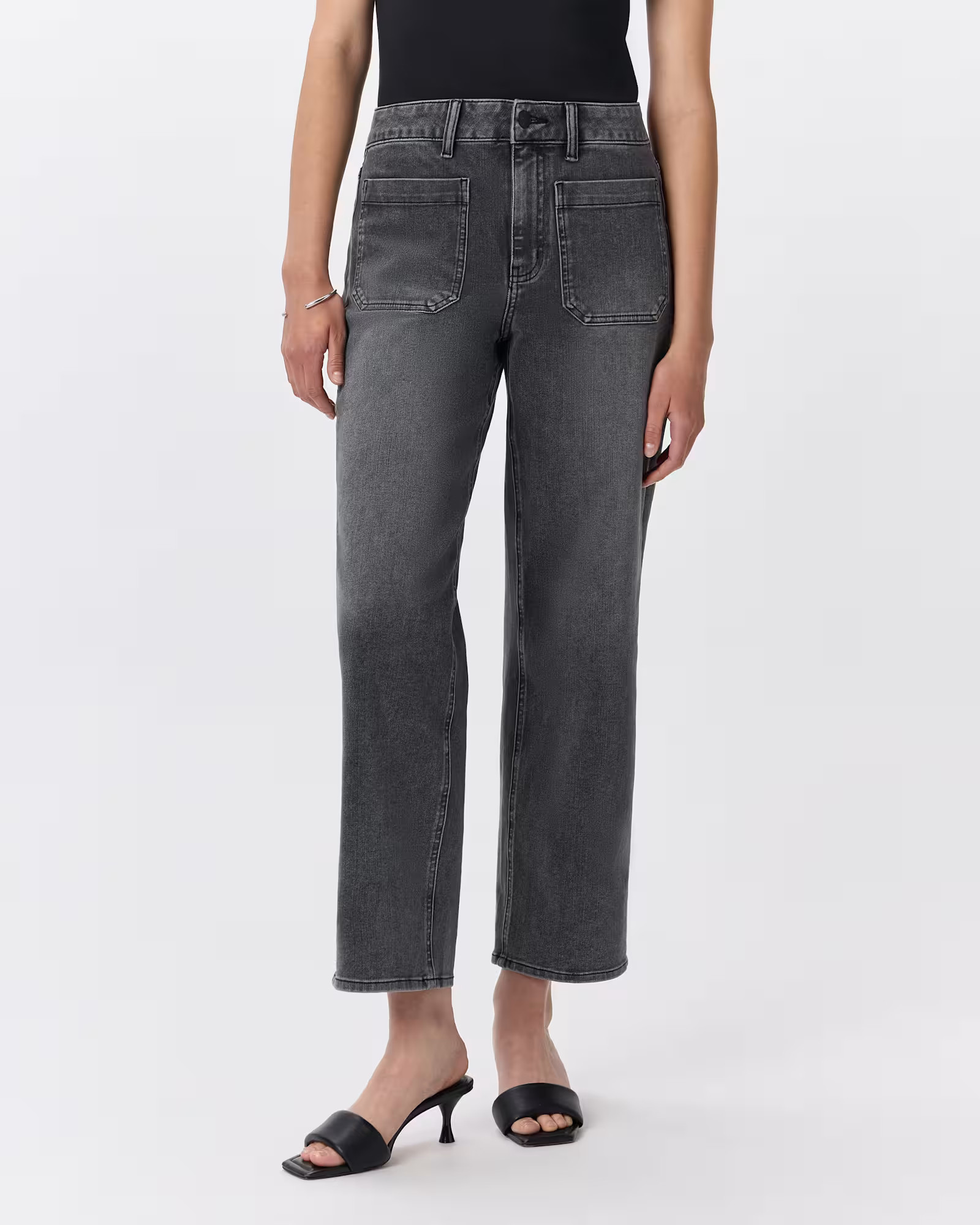 Bella Stretch Patch Pocket Wide Leg Jeans | Quince