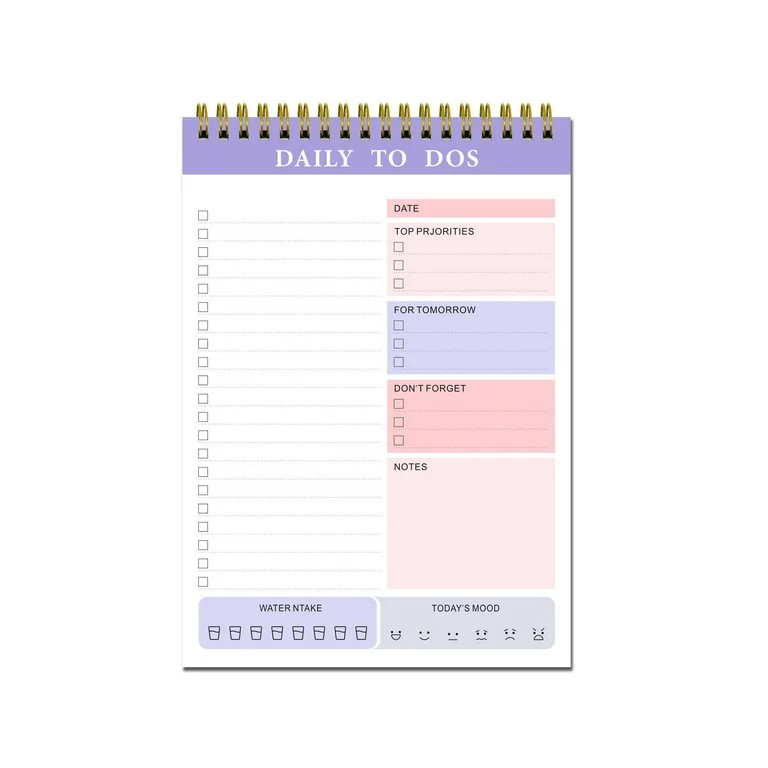 MELDVDIB To Do List Notepad, Ruled Perforated Memo Pad for Note Taking List, Purple, 60 Sheet | Walmart (US)