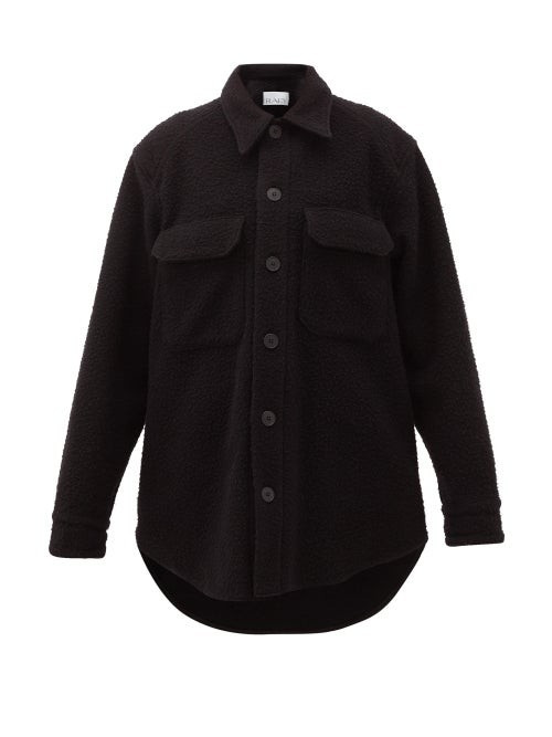 Raey - Oversized Chest-pocket Pilled Wool-blend Shacket - Womens - Black | Matches (US)
