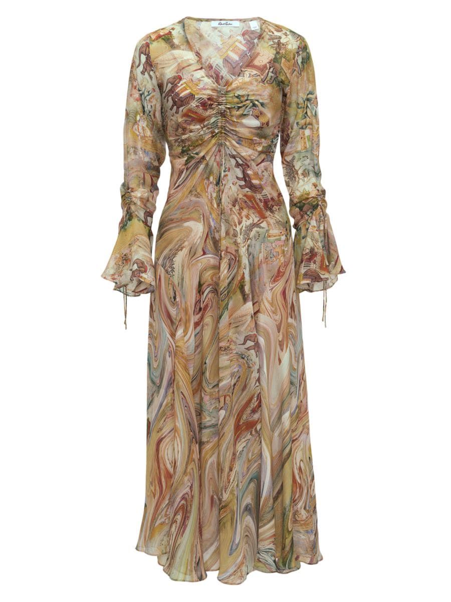 Diana Chiffon Scenic Midi-Dress | Saks Fifth Avenue