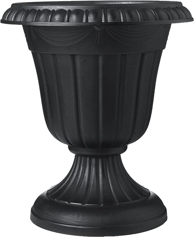 Arcadia Garden Products PL20BK Classic Traditional Plastic Urn Planter Indoor/Outdoor, 10" x 12",... | Amazon (US)