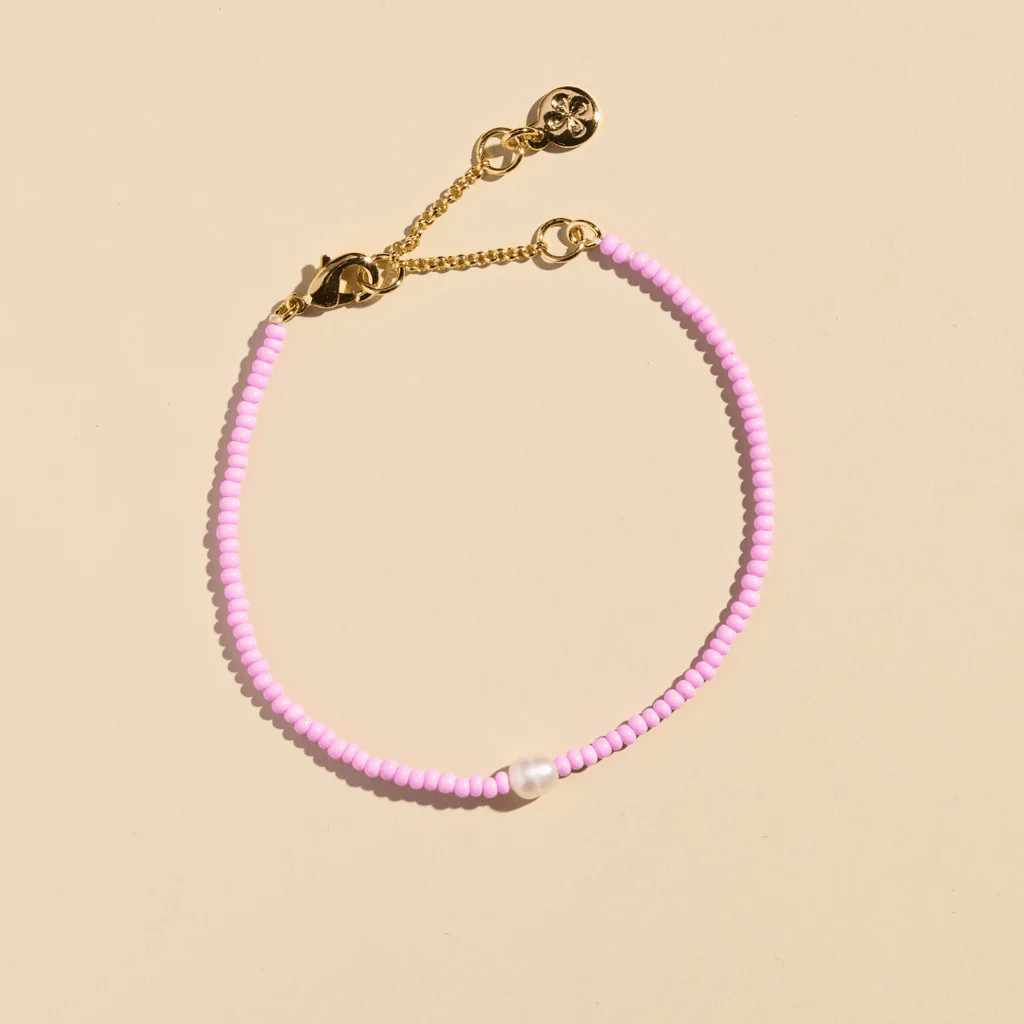 Pink Seed Bead Bracelet | Nickel and Suede