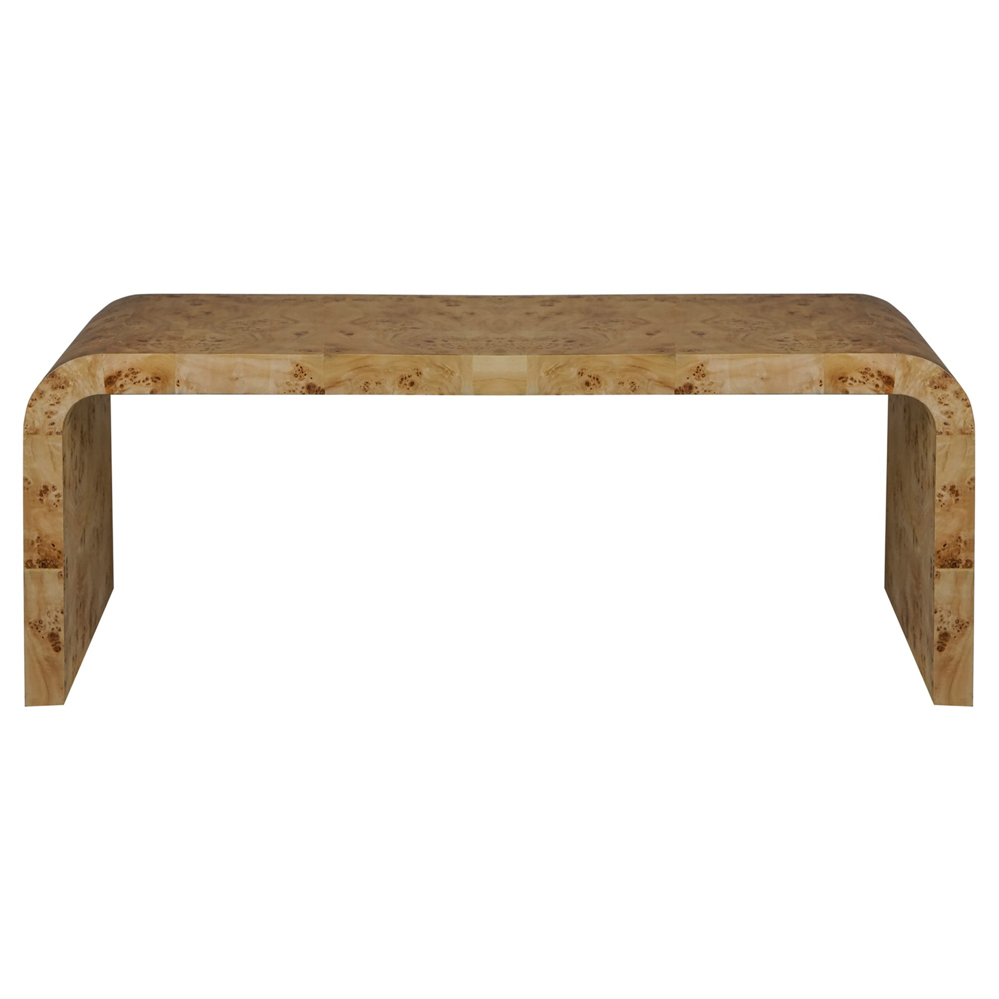 Worlds Away Newbury Modern Classic Light Brown Burl Rectangular Coffee Table | Kathy Kuo Home