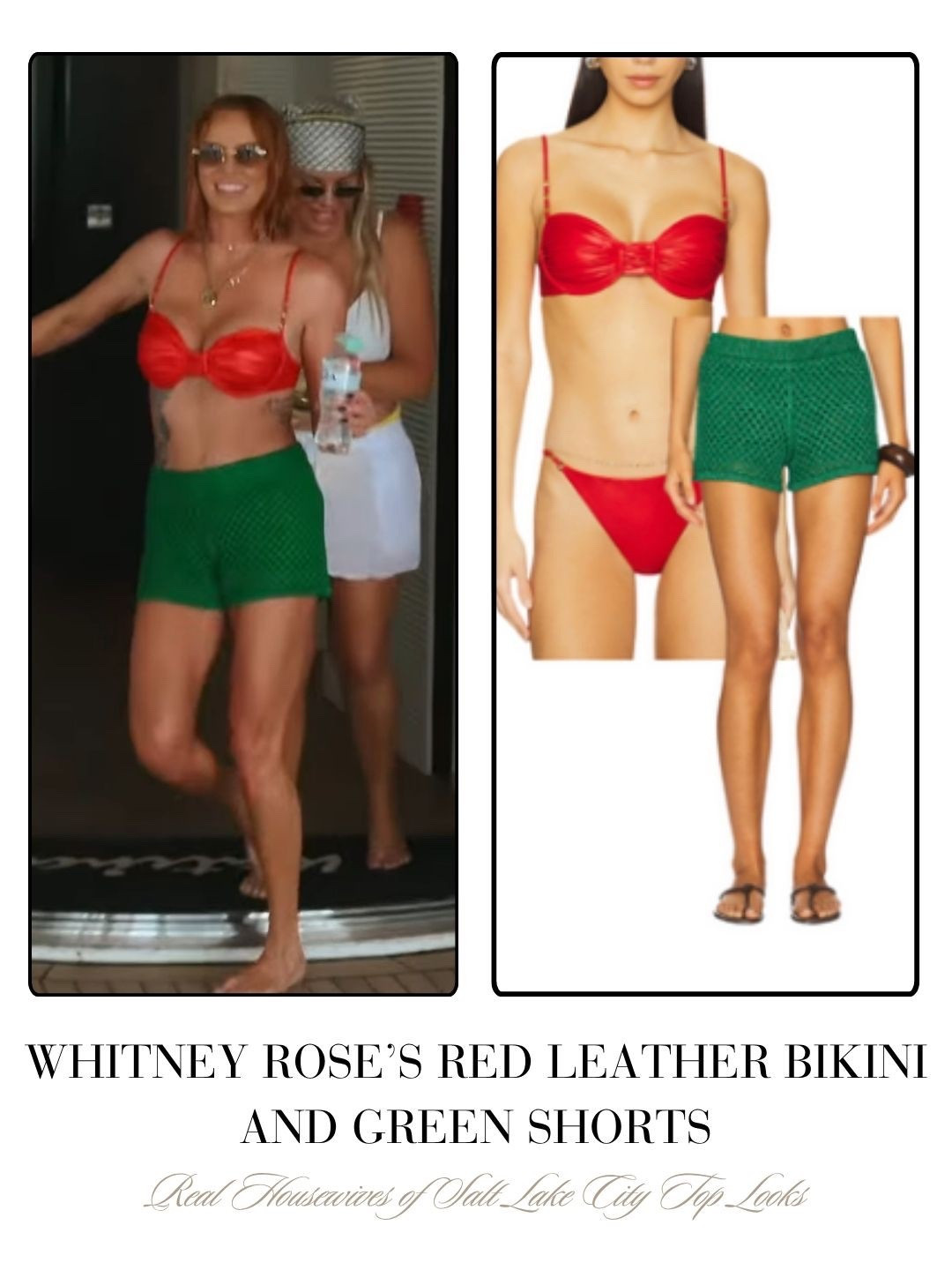 Whitney Rose’s Red Leather Bikini and Green Shorts 