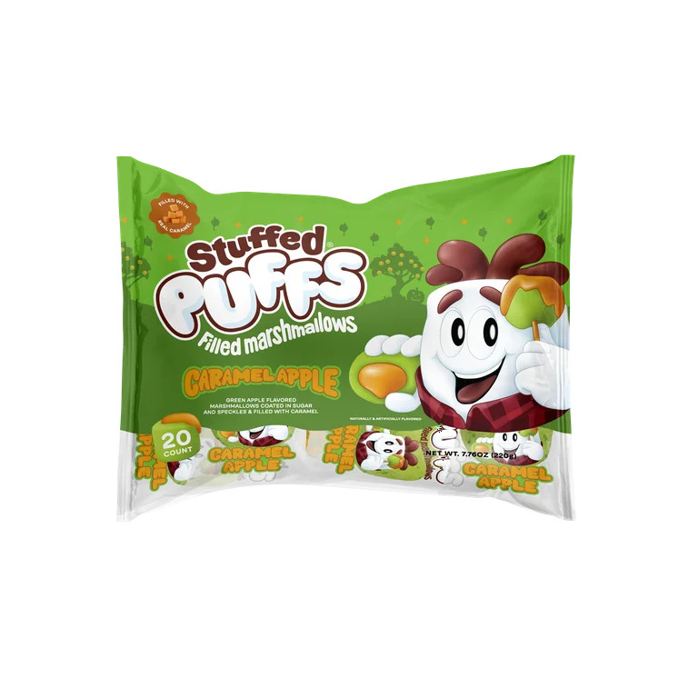 Stuffed Puffs Halloween Caramel Filled Marshmallows with Apple Flavor. 20ct, 7.76 oz Bag, Fat Fre... | Walmart (US)