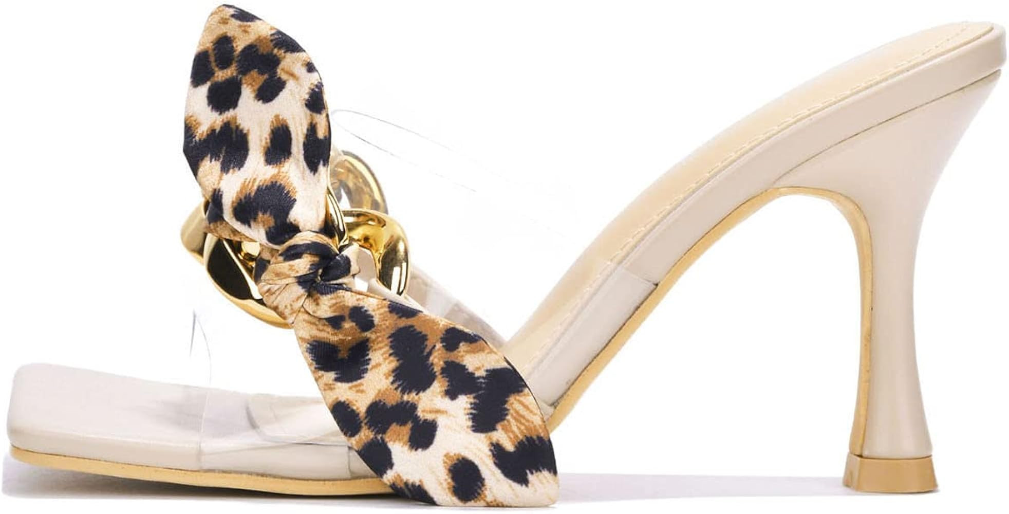 Concur Sexy Stiletto High Heels for Women, Transparent Square Open Toe Shoes Heels with Bow | Amazon (US)