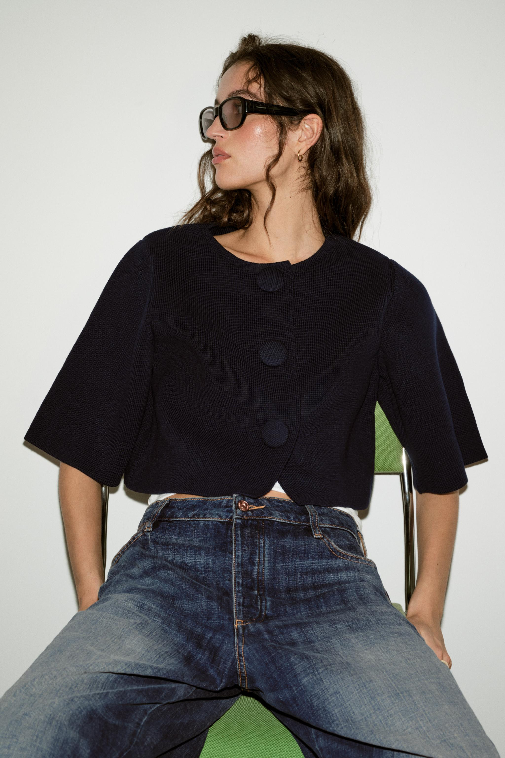 CROPPED KNIT CARDIGAN | Zara US