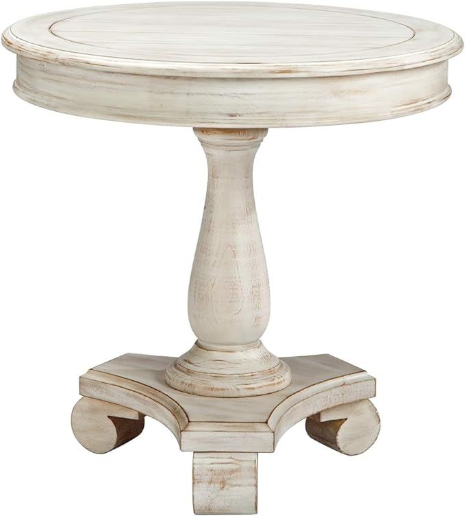 Signature Design by Ashley Mirimyn Cottage Vintage Hand-Finished Round Accent Table, Distressed W... | Amazon (US)