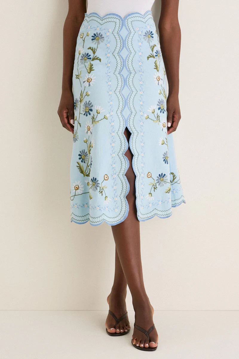 Blue Audra Embroidery Skirt | Tuckernuck (US)