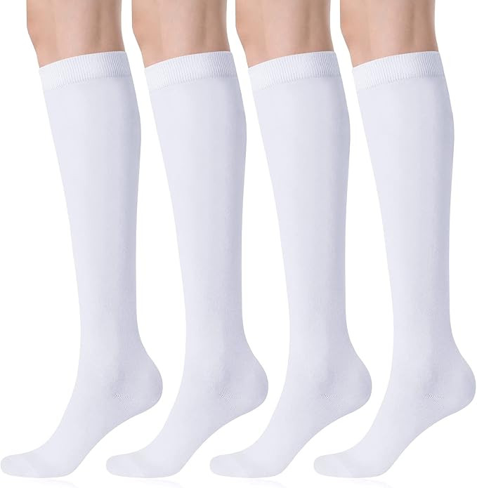 FITRELL Women's Knee High Socks Outdoor Sport Athletic Socks Casual Stripe Tube Socks 1-4 Pack | Amazon (US)