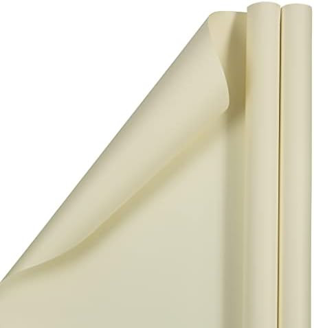 JAM PAPER Gift Wrap - Matte Wrapping Paper - 50 Sq Ft Total - Matte Ivory - 2 Rolls/Pack | Amazon (US)