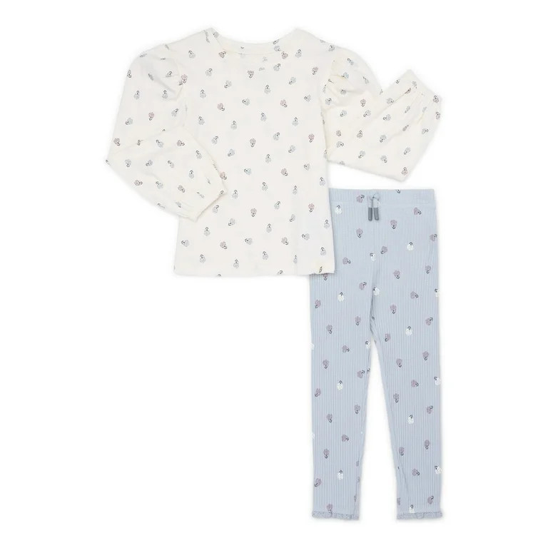 easy-peasy Toddler Girl Jersey T-Shirt and Rib Leggings Outfit Set, 2-Piece, Sizes 18M-5T - Walma... | Walmart (US)