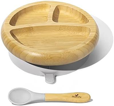 Avanchy Bamboo Baby Plate - Silicone Suction - Suction Plates and Bowls for Toddlers - 9 Months a... | Amazon (US)