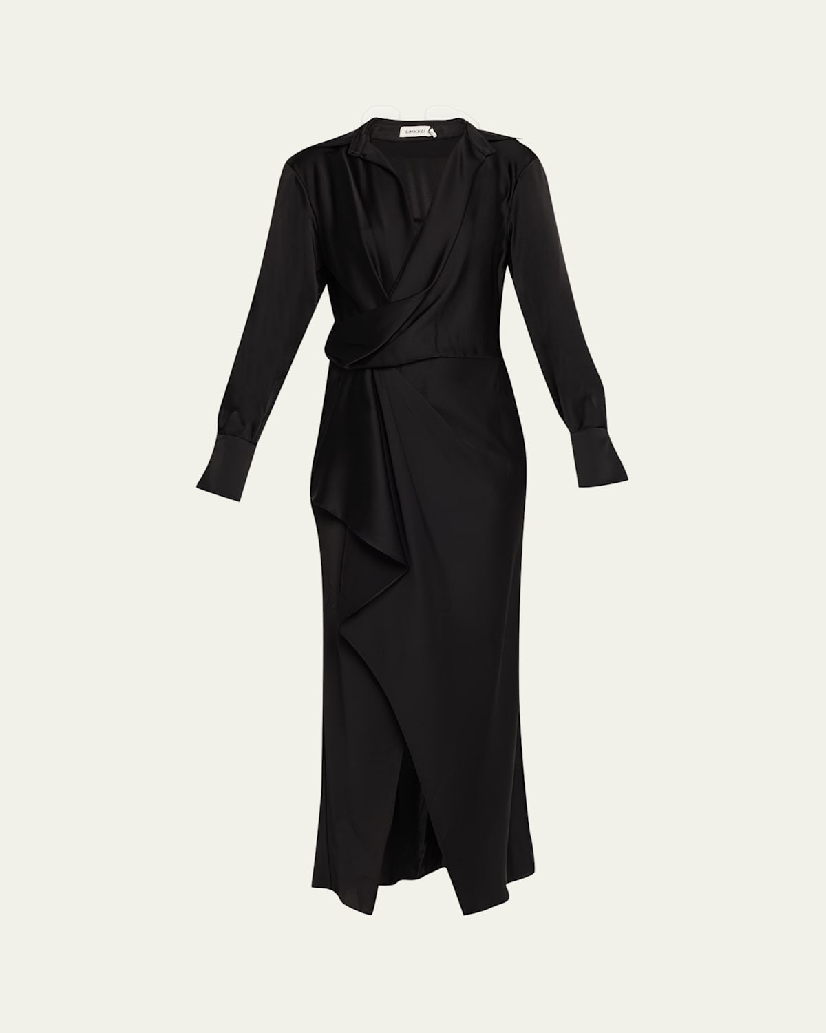 Talita Drape-Front Midi Dress | Bergdorf Goodman