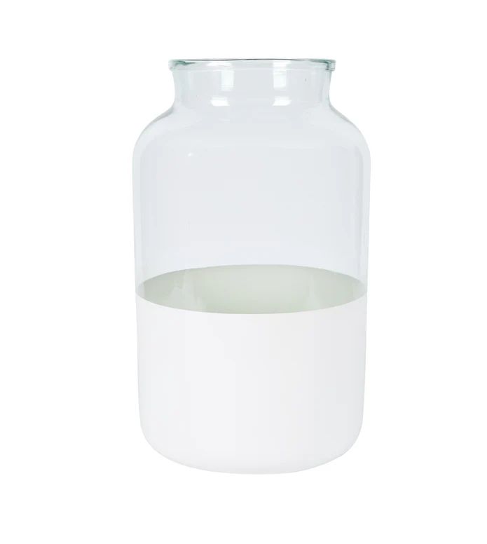 White Colorblock Mason Jar, Large | etúHOME