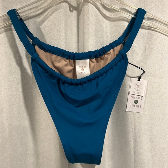 NWT Shade & Shore L teal bikini bottom - ultra high leg, ultra cheeky | Poshmark