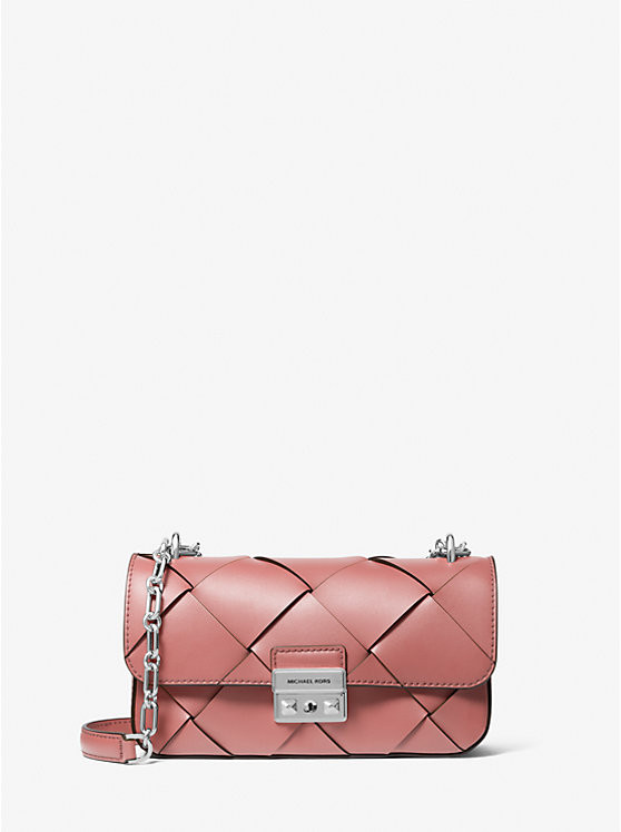 Tribeca Small Woven Leather Shoulder Bag | Michael Kors US