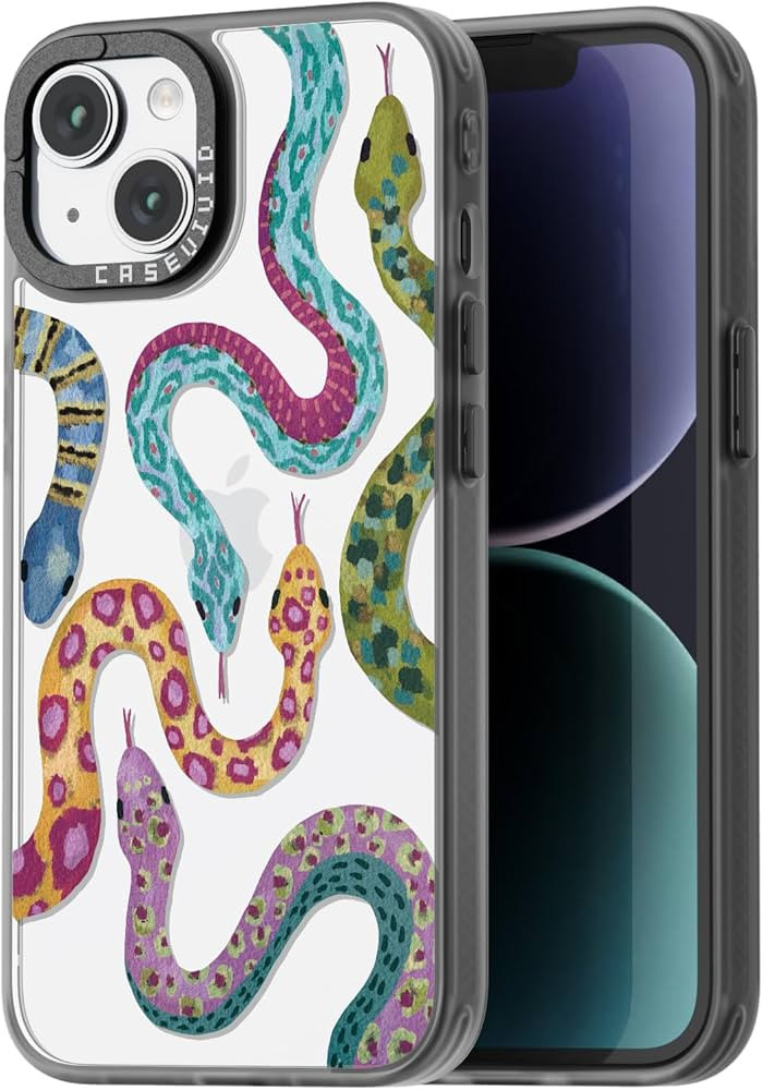 Compatible for iPhone 15 Case Cute Aesthetic - Durable Fashion Funny Phone Case - Girly Snake Pat... | Amazon (US)