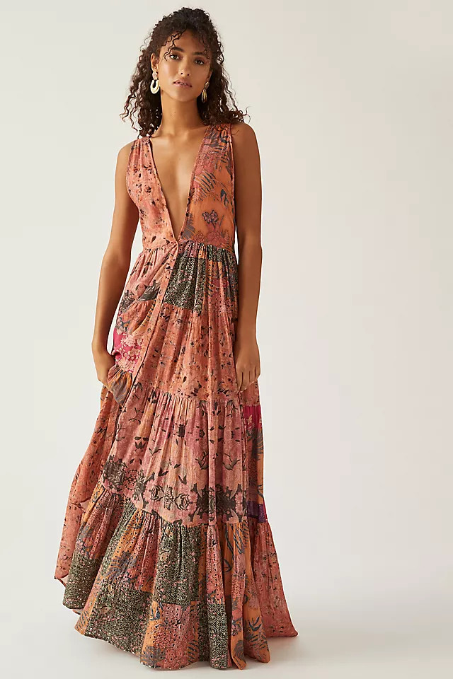Mes Demoiselles Floral Eyelet Maxi Dress | Anthropologie (US)