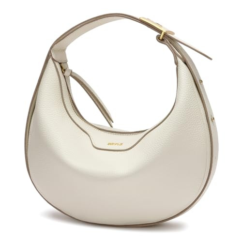 Keyli Crescent Shoulder Bag for Women Crossbody Purse Waterproof Leather Handbags Clutch Designer Tote Bags with Adjustable Strap Beige Cream | Amazon (US)