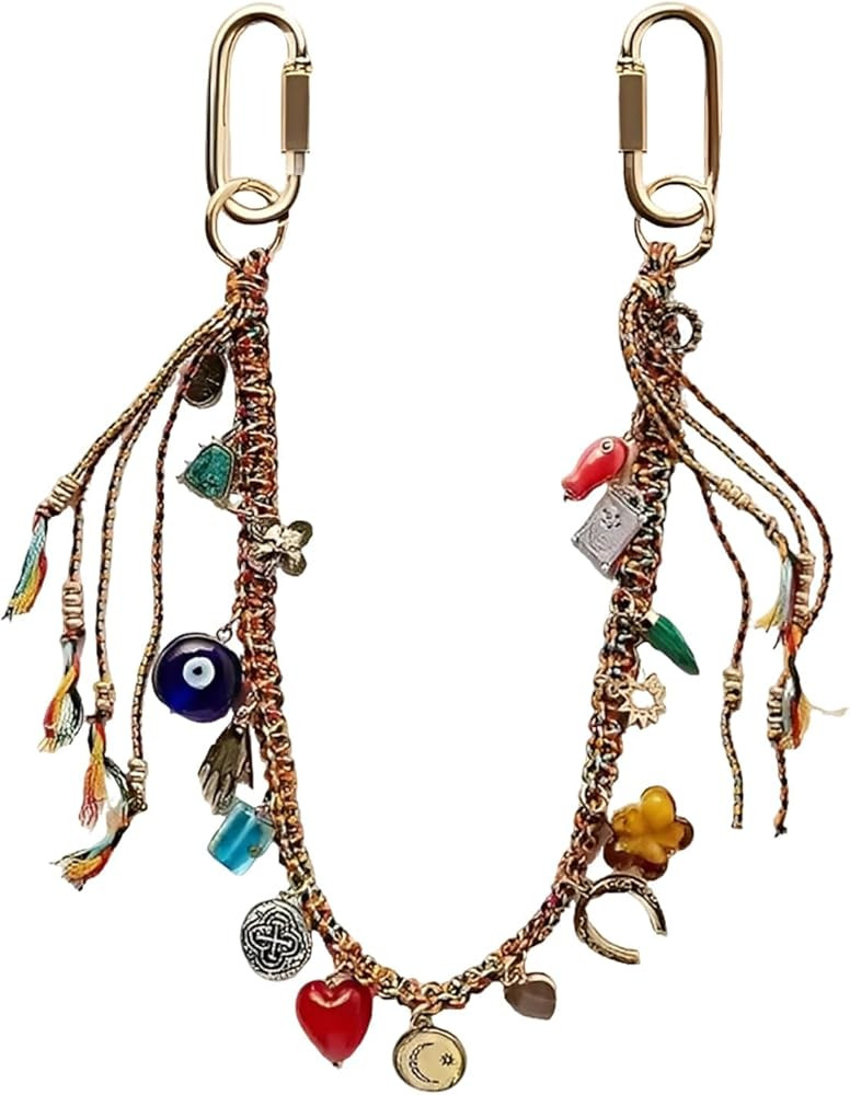 Chain Beaded Rope Braided Keychain for Handbag Purse Backpack Accessories for Bag Purse Accessori... | Amazon (US)