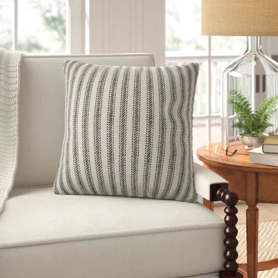 Weimar Cotton Striped Throw Pillow Cover Color: Brown | Wayfair North America