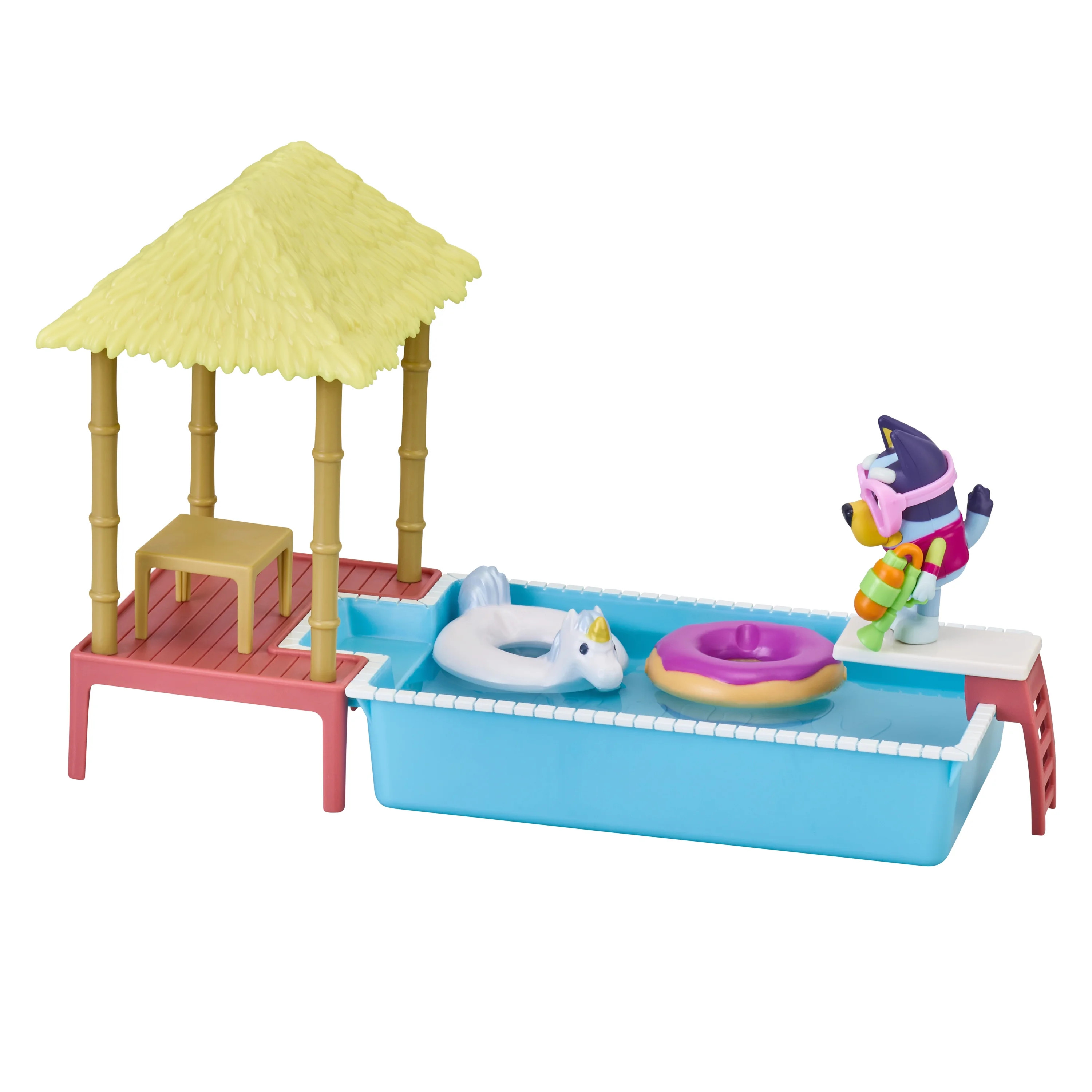 Bluey, Pool Playset and Bluey Figure, 2.5-3 inch Articulated, 4 Accessories, Preschool, Ages 3+ -... | Walmart (US)