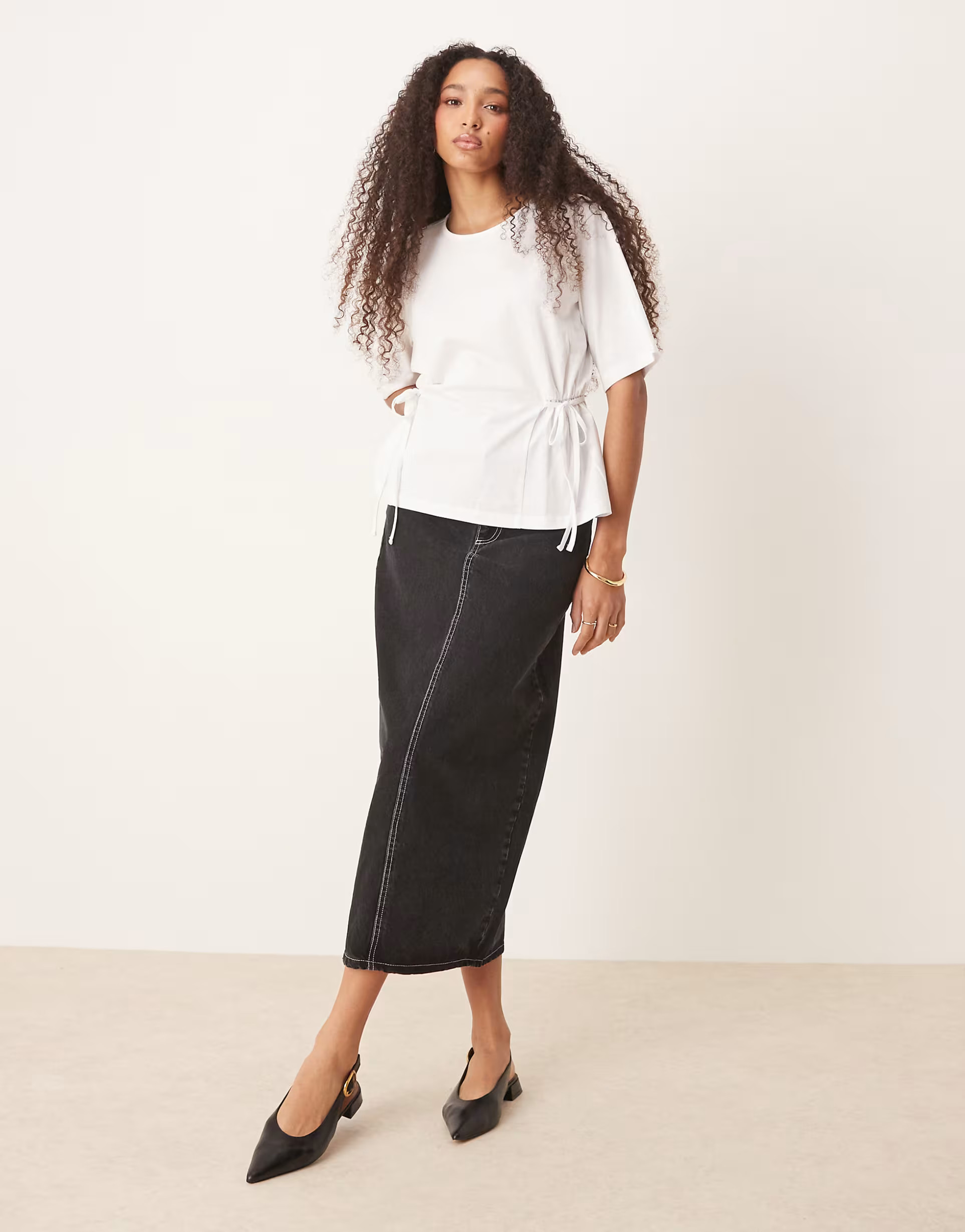 ASOS DESIGN oversized t shirt with  tie detail in white | ASOS (Global)