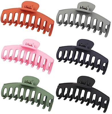 TOBATOBA 6 Pack Big Claw Clips for Hair,Large Hair Clip No Slip Strong Grip for Thick Hair Hair B... | Amazon (US)