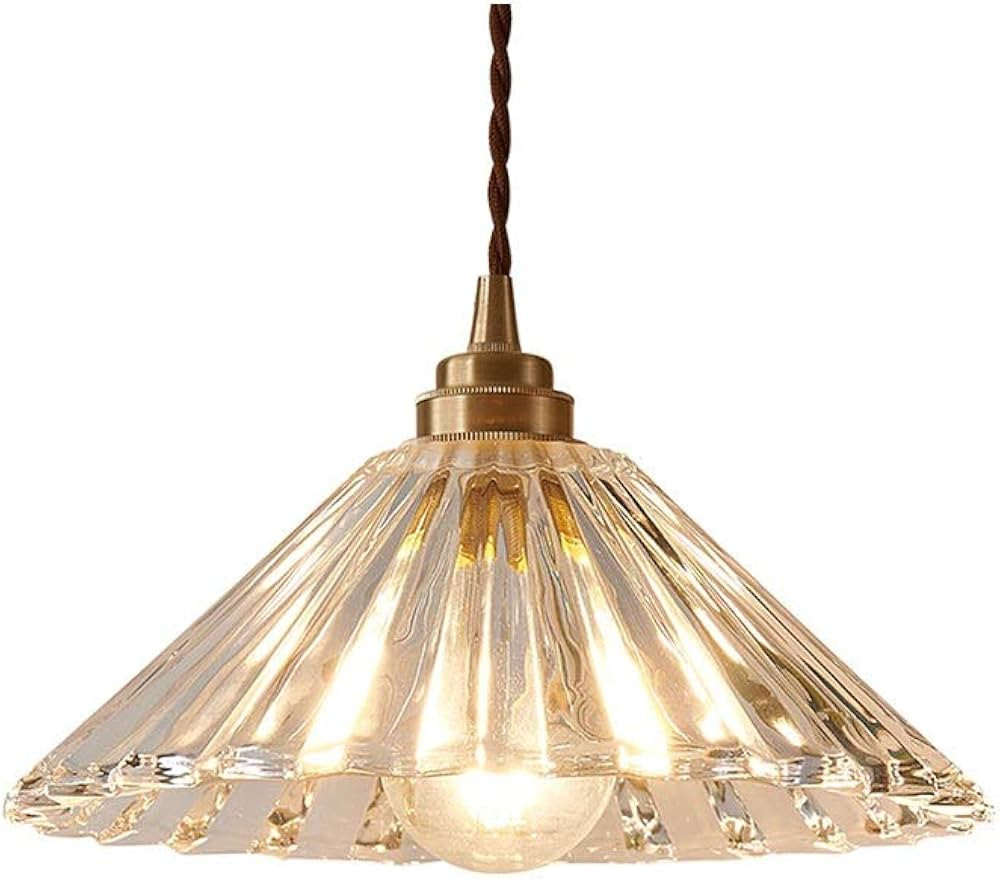 XXZY Hanging Light Pendant Light Modern Art Brass Hanging Lamp Glass Lampshade E27 Bulb Chandelie... | Amazon (US)