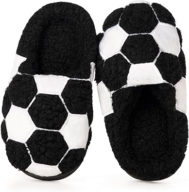 Kids Boys Girls Ball Sports Slippers Soft Plush Lined Winter Warm House Shoes Memory Foam Cozy No... | Amazon (US)