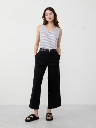 Wide-Leg High-Rise Cropped Chino | Banana Republic Factory
