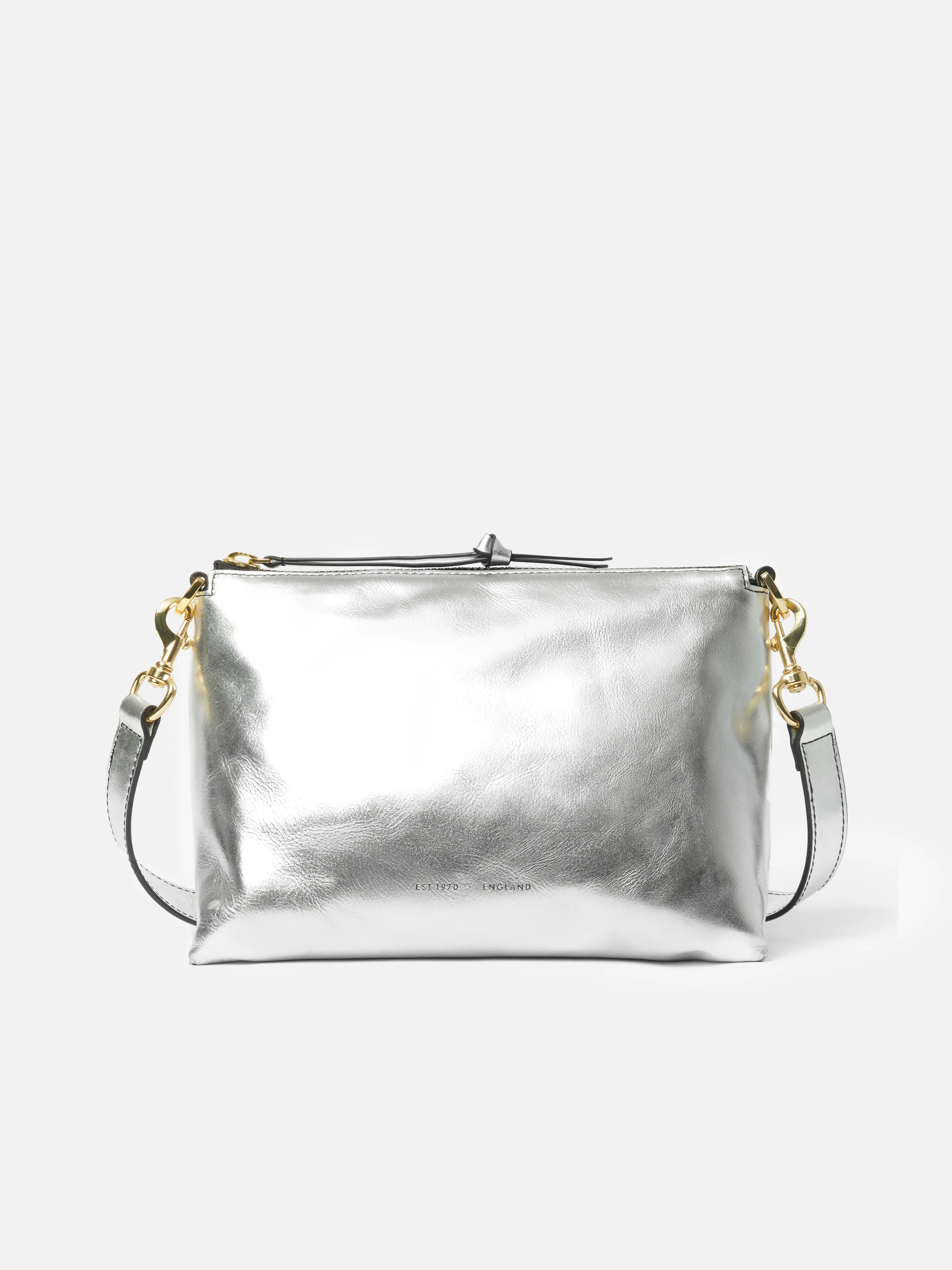 Ava Leather Crossbody | Silver | Jigsaw (UK)