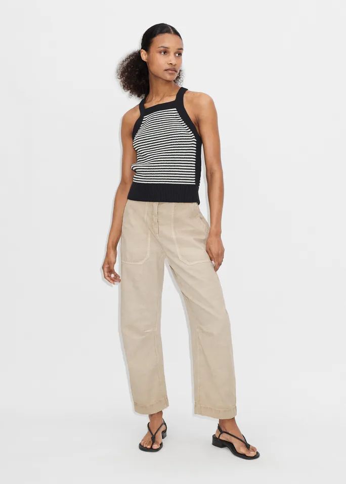 Cotton Stripe Knit Vest | ME + EM
