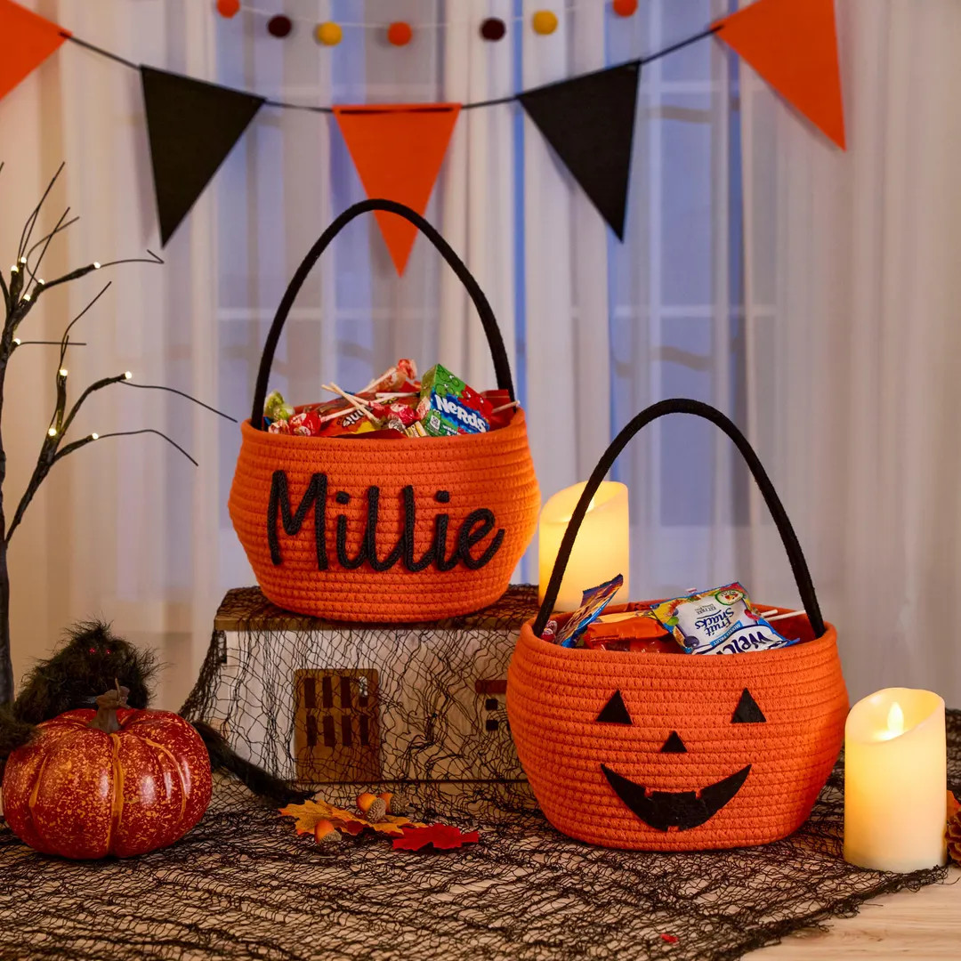 Personalized Handmade Basket • Halloween Basket • Baby Gift • Treat or Trick - Etsy | Etsy (US)