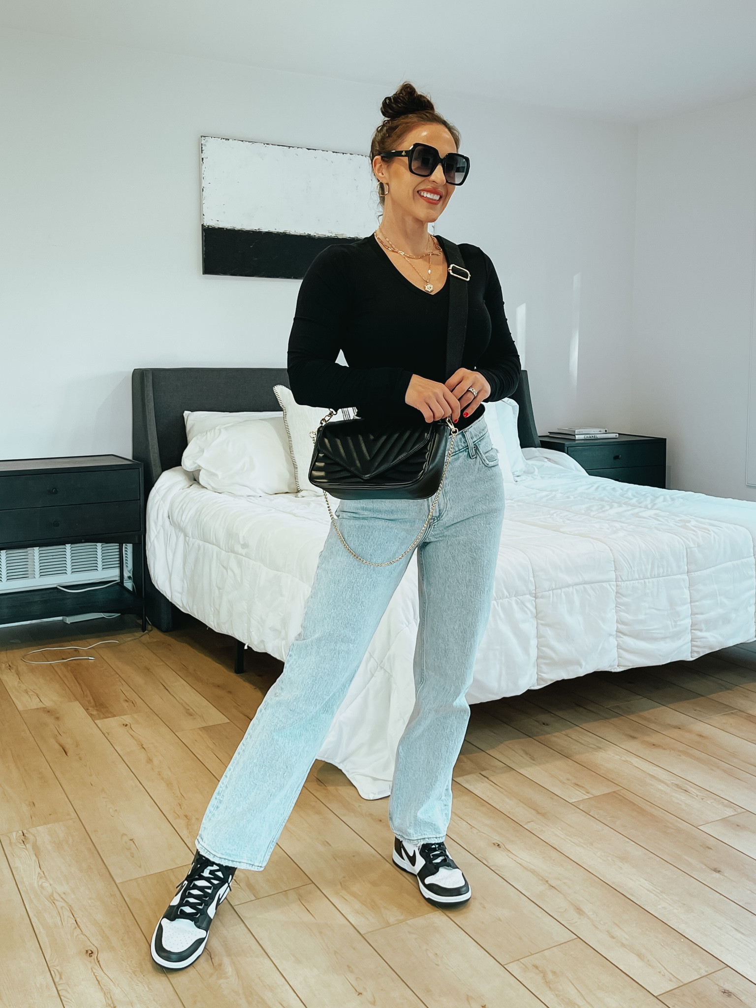 90s straight jeans 
Bodysuit
Amazon fashion
Nike dunk 
Crossbody bag 

#LTKstyletip #LTKunder100 #LTKGiftGuide