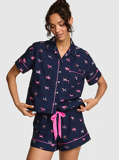 Favorite Flannel Short Pajama Set, Print, Xxl - Women's Sets - PINK | Victoria's Secret (US / CA )