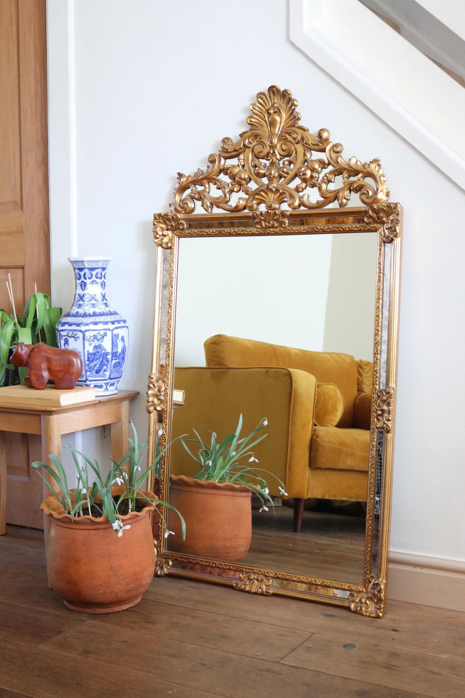 Large Ornate Vintage Gold Mirror Made In Belgium Mid Century | Etsy (UK)