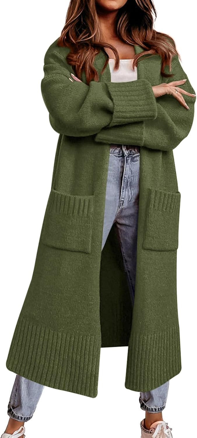 Danedvi Cardigan Sweaters for Women Fall Open Front Knit Cardigans Duster Coat | Amazon (US)