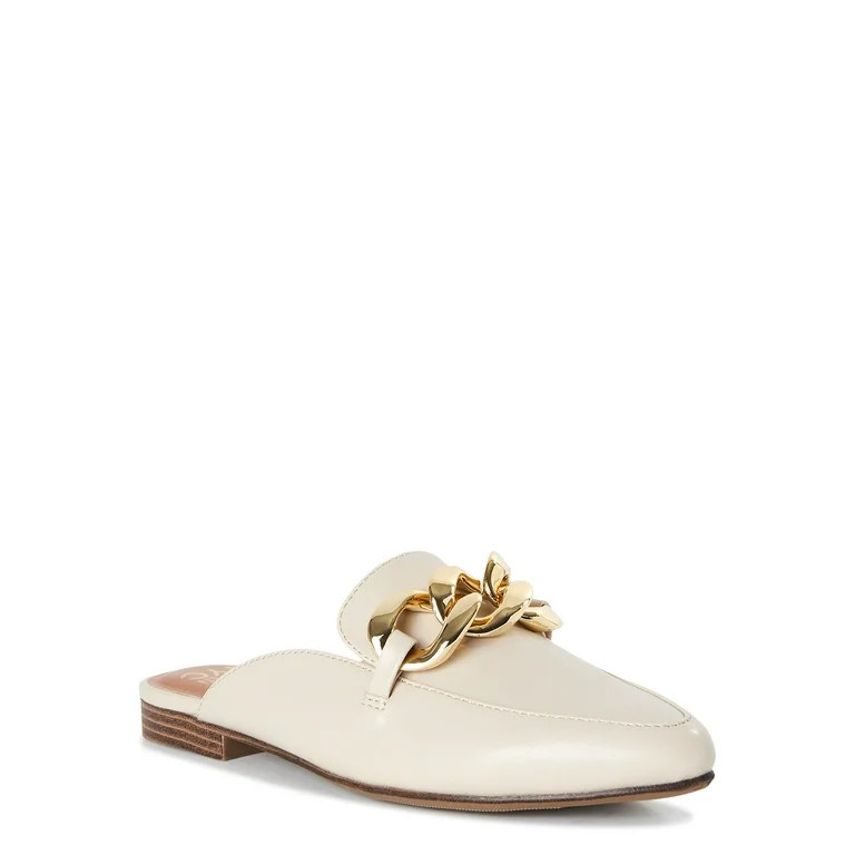 Madden NYC Women's Gold Chain Almond Toe Mule | Walmart (US)